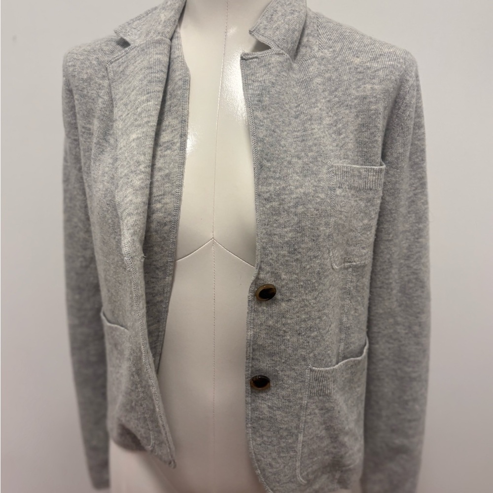 J. Crew Gray Lightweight Shirt Jacket with Notched Lapel